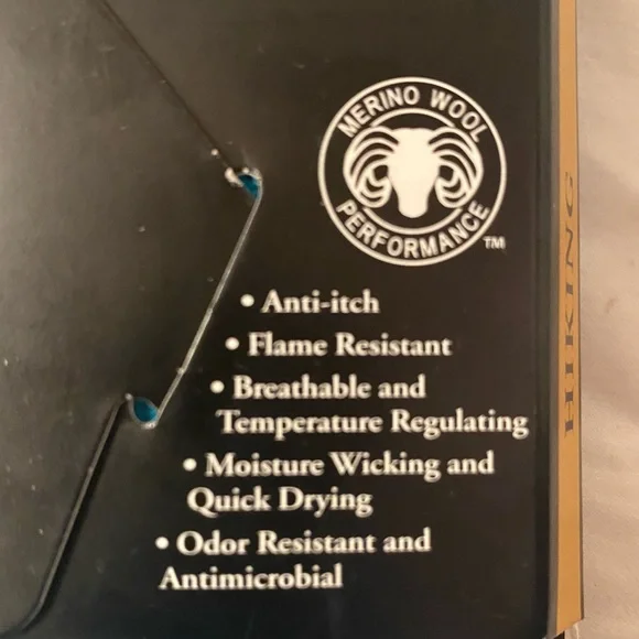 FITS Socks Light Hiker Crew Black Scuba Blue Merino Wool Cushioned Comp … - Picture 3 of 5